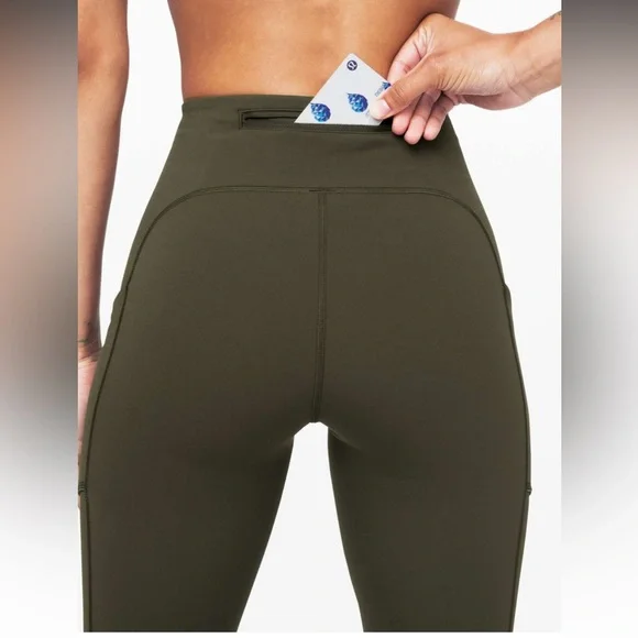 Lululemon Speed Up Tight 31" - Dark Olive sz 8 - Picture 2 of 10